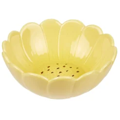 Bol saladier forme fleur dolomite jaune Ø16xH7,5cm^Gifi Hot
