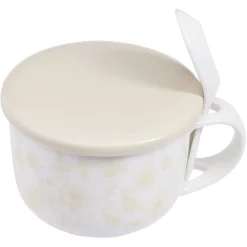 Bol soupe jumbo 62cl et cuillère porcelaine nature^Gifi New