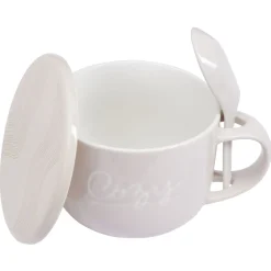 Bol soupe jumbo 62cl et cuillère porcelaine cocooning^Gifi Clearance