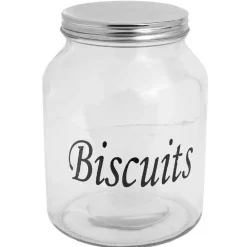 Bonbonniere verre transparent avec couvercle inox 3 L^Gifi Online