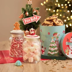 Bonbonnière en verre avec couvercle en céramique déco de Noël^Gifi New
