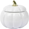 Bonbonnière Halloween forme citrouille porcelaine blanc Ø18 cm^Gifi Hot