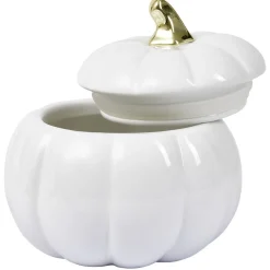 Bonbonnière Halloween forme citrouille porcelaine blanc Ø18 cm^Gifi Hot