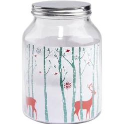 Bonbonnière Noël rennes verre cordelette rouge et blanc 3 L^Gifi Clearance