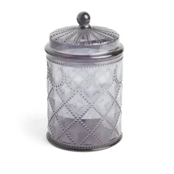 Bonbonnière plastique effet capitonné noir ou transparent Ø10xH20cm^Gifi Best