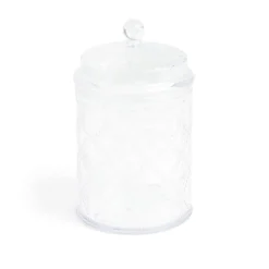 Bonbonnière plastique effet capitonné noir ou transparent Ø10xH20cm^Gifi Best