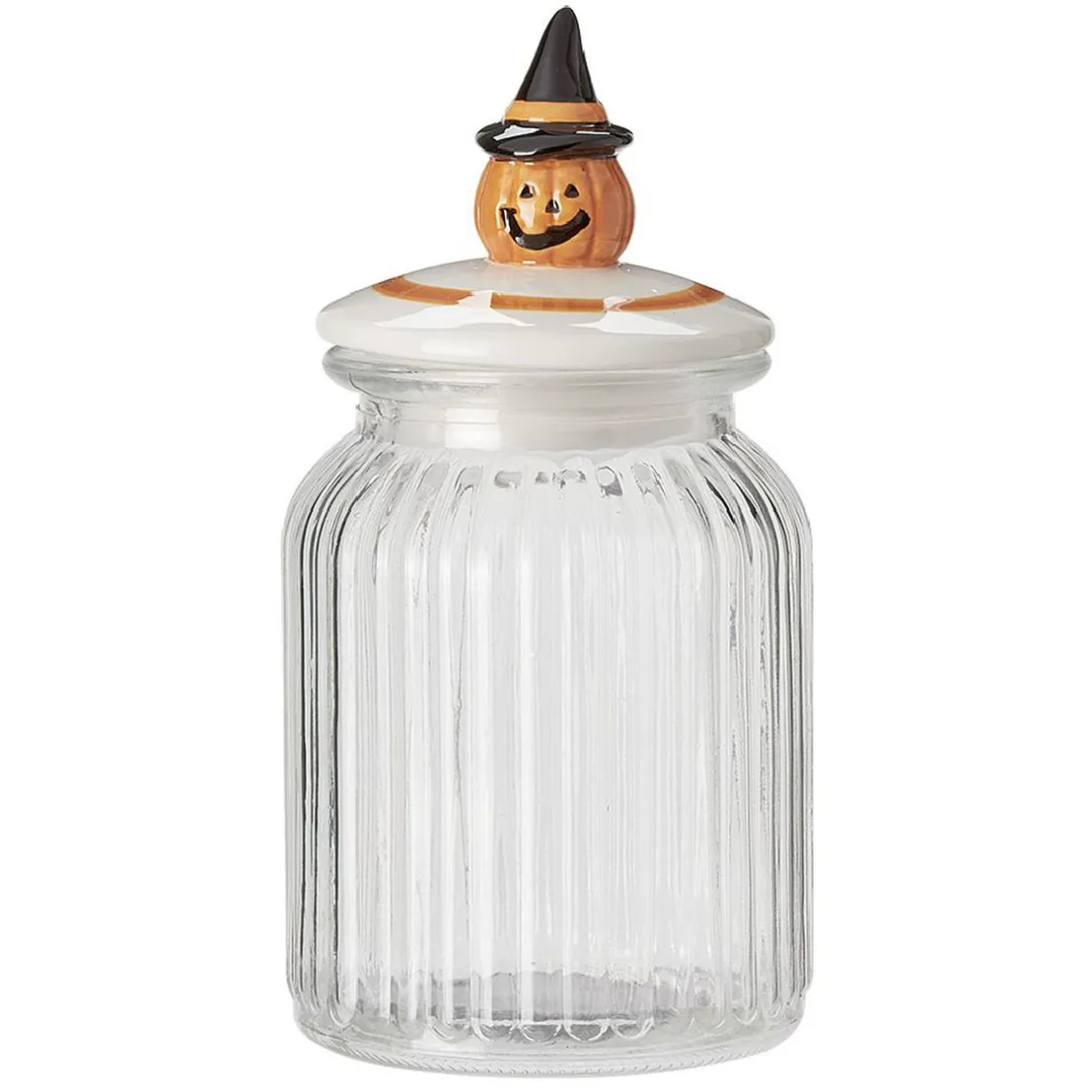 Bonbonnière transparente couvercle déco citrouille Halloween 1L^Gifi Outlet