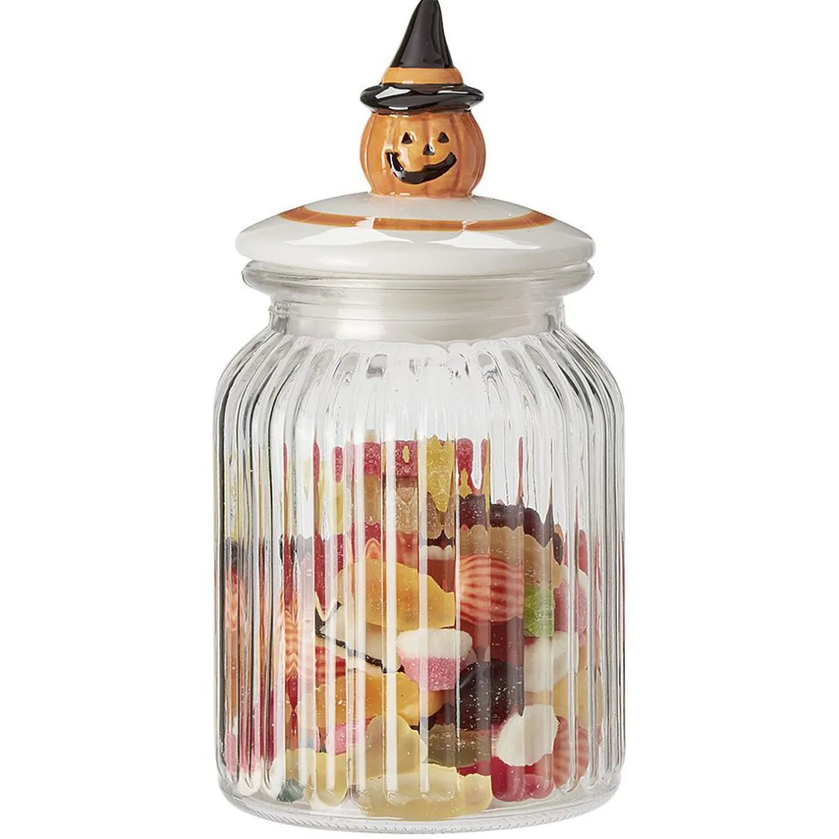 Bonbonnière transparente couvercle déco citrouille Halloween 1L^Gifi Outlet