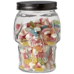 Bonbonnière transparente design Tête de mort Halloween 1,5L^Gifi