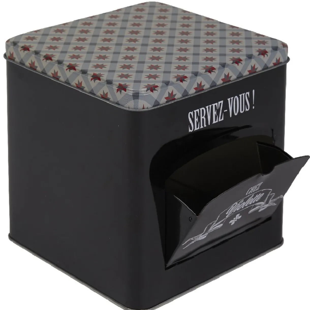 Boîte à biscuits carrée design "Servez-vous - Chez Violette"^Gifi Discount
