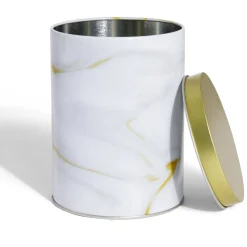 Boîte à biscuits ronde métal blanc doré Ø10,5H14cm^Gifi Clearance