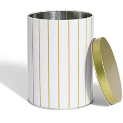 Boîte à biscuits ronde métal blanc doré Ø10,5H14cm^Gifi Clearance