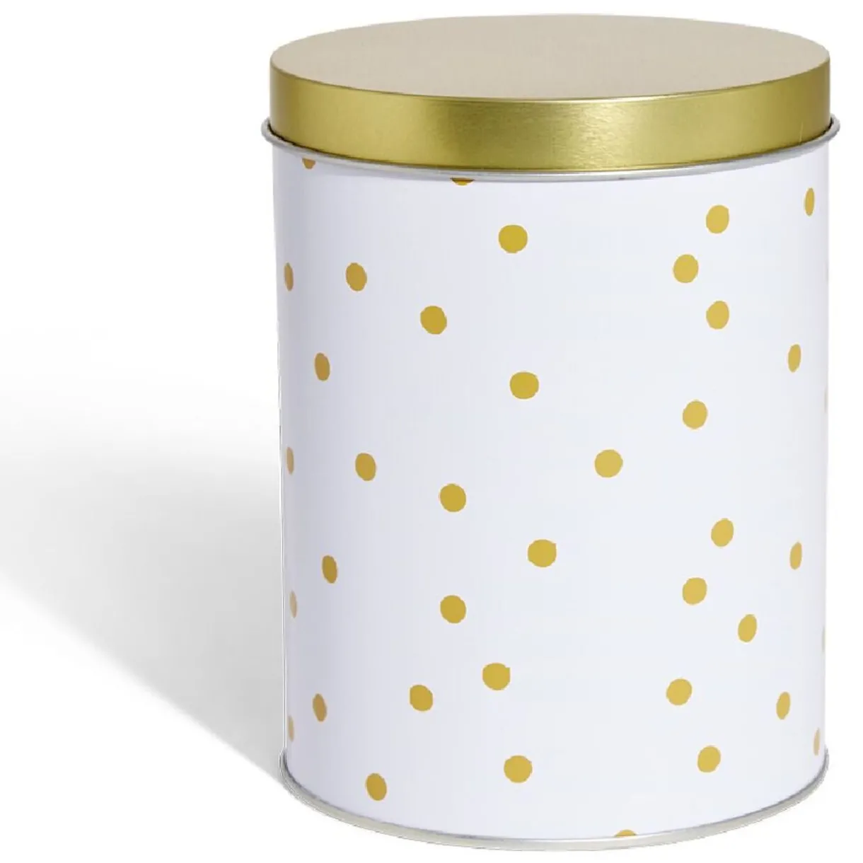 Boîte à biscuits ronde métal blanc doré Ø10,5H14cm^Gifi Clearance