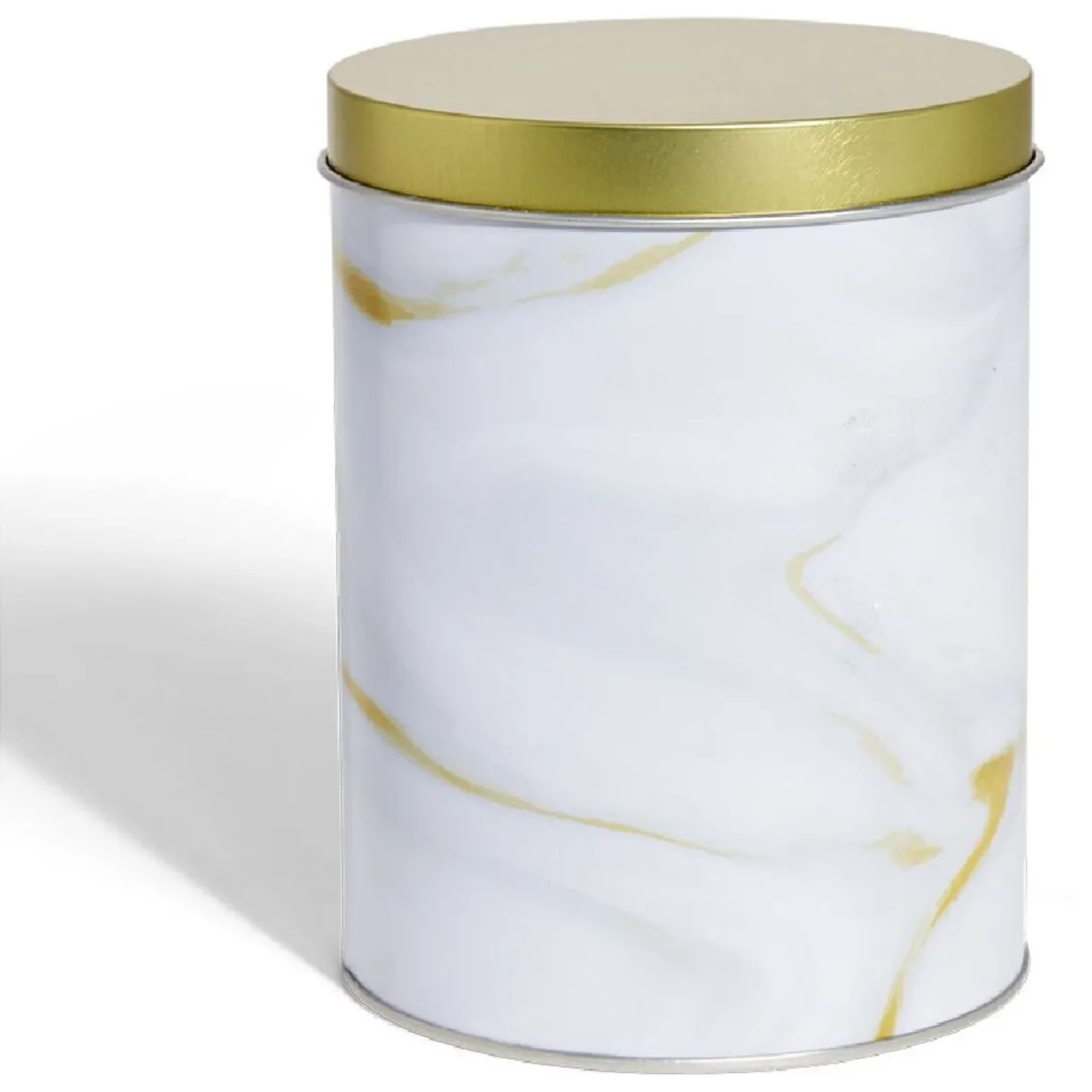 Boîte à biscuits ronde métal blanc doré Ø10,5H14cm^Gifi Clearance