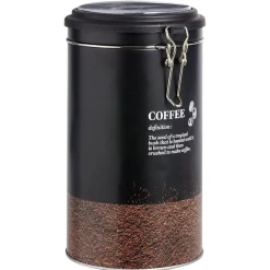 Boîte à café ronde en étain avec couvercle plastique - Ø11xH.20cm^Gifi Online