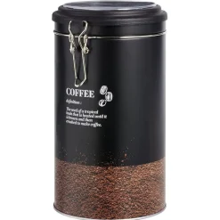 Boîte à café ronde en étain avec couvercle plastique - Ø11xH.20cm^Gifi Online