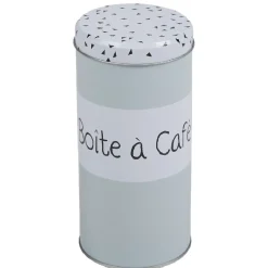 Boîte à café vert d'eau avec couvercle blanc triangles noirs^Gifi Sale