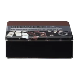 Boîte à chocolat rectangulaire en métal décorée marron^Gifi Outlet