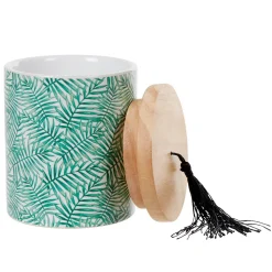 Nettoyage Et Entretien|Gifi Boîte à coton Jungle imprimé tropical feuillage vert