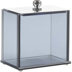 Rangement|Gifi Boîte à coton verre noir transparent