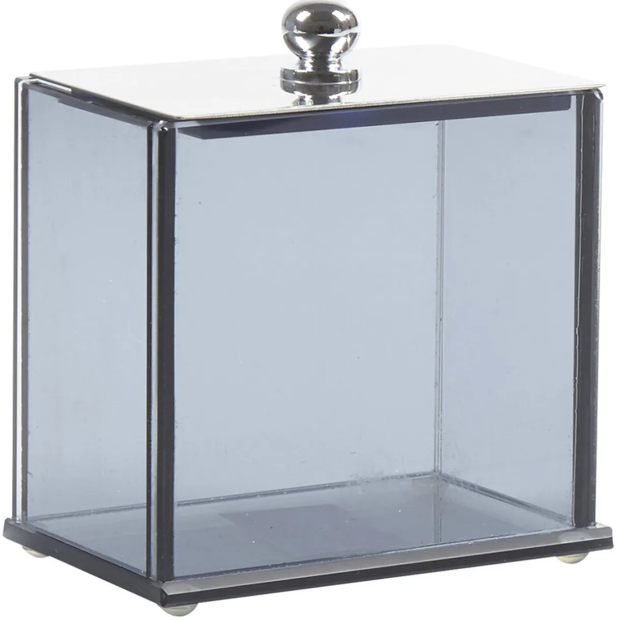 Rangement|Gifi Boîte à coton verre noir transparent