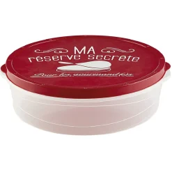 Boîte à crêpes ronde avec couvercle design rouge^Gifi Clearance