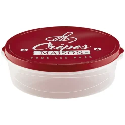 Boîte à crêpes ronde avec couvercle design rouge^Gifi Clearance