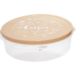 Boîte à crêpes ronde avec couvercle imprimé motif cuisine Ø28xH9 cm^Gifi Online