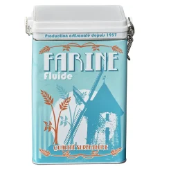 Boîte à farine en métal design vintage bleu^Gifi Outlet