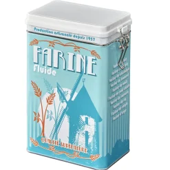 Boîte à farine en métal design vintage bleu^Gifi Outlet