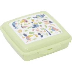 Boîte à goûter carrée plastique vert 15x14,5xH5cm^Gifi New