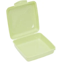 Boîte à goûter carrée plastique vert 15x14,5xH5cm^Gifi New