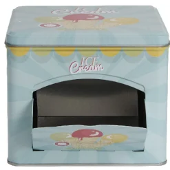 Boîte à gâteaux bleue décor glace multicolore^Gifi Sale