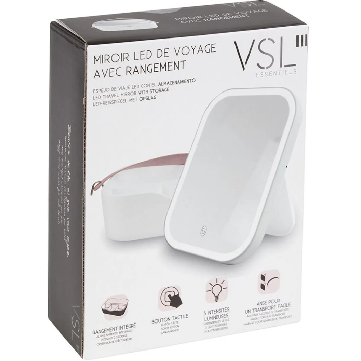 Discount Gifi Boîte à maquillage à led avec miroir