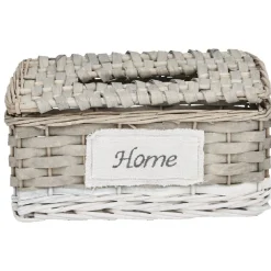Rangement|Gifi Boîte à mouchoirs tressé blanc et naturel HOME