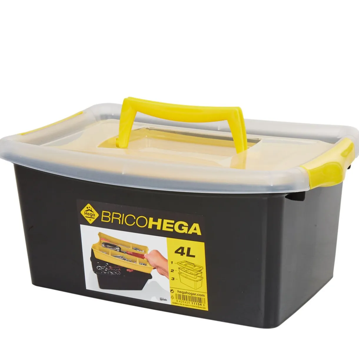 Rangement|Gifi Boîte à outils avec rangement amovible noir jaune 4L