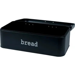 Boîte à pain en métal noir 23x42x16,5cm^Gifi Best