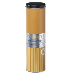 Boîte à spaghettis ronde en métal décorée jaune moutarde^Gifi Best