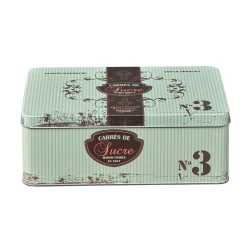 Boîte à sucre en métal design vintage romantique vert d'eau^Gifi
