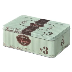 Boîte à sucre en métal design vintage romantique vert d'eau^Gifi