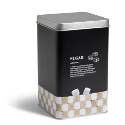 Boîte à sucre en métal noir design Sugar - 10,7x10,7xH.17,5cm^Gifi Discount