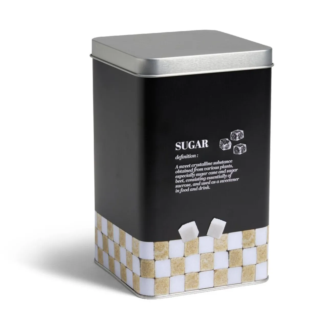 Boîte à sucre en métal noir design Sugar - 10,7x10,7xH.17,5cm^Gifi Discount