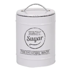 Boîte à sucre métal blanc cassé^Gifi Online