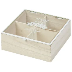 Boîte à thé 4 compartiments Made with love^Gifi Discount