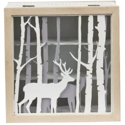 Rangement|Gifi Boîte à thé en bois déco nature cerf blanc