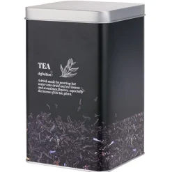 Boîte à thé en métal noir design Tea - 10,7x10,7xH.17,5cm^Gifi