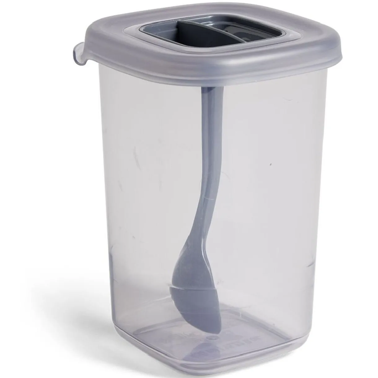 Boîte alimentaire + cuillère polypropylène gris 450mL^Gifi Discount