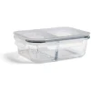 Boîte alimentaire compartimentée en verre avec couvercle plastique 1L^Gifi