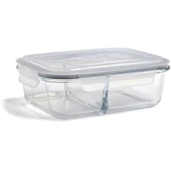 Boîte alimentaire compartimentée en verre couvercle plastique 1,5L^Gifi Discount