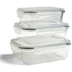 Boîte alimentaire en verre avec couvercle en plastique à clips 1,5L^Gifi New